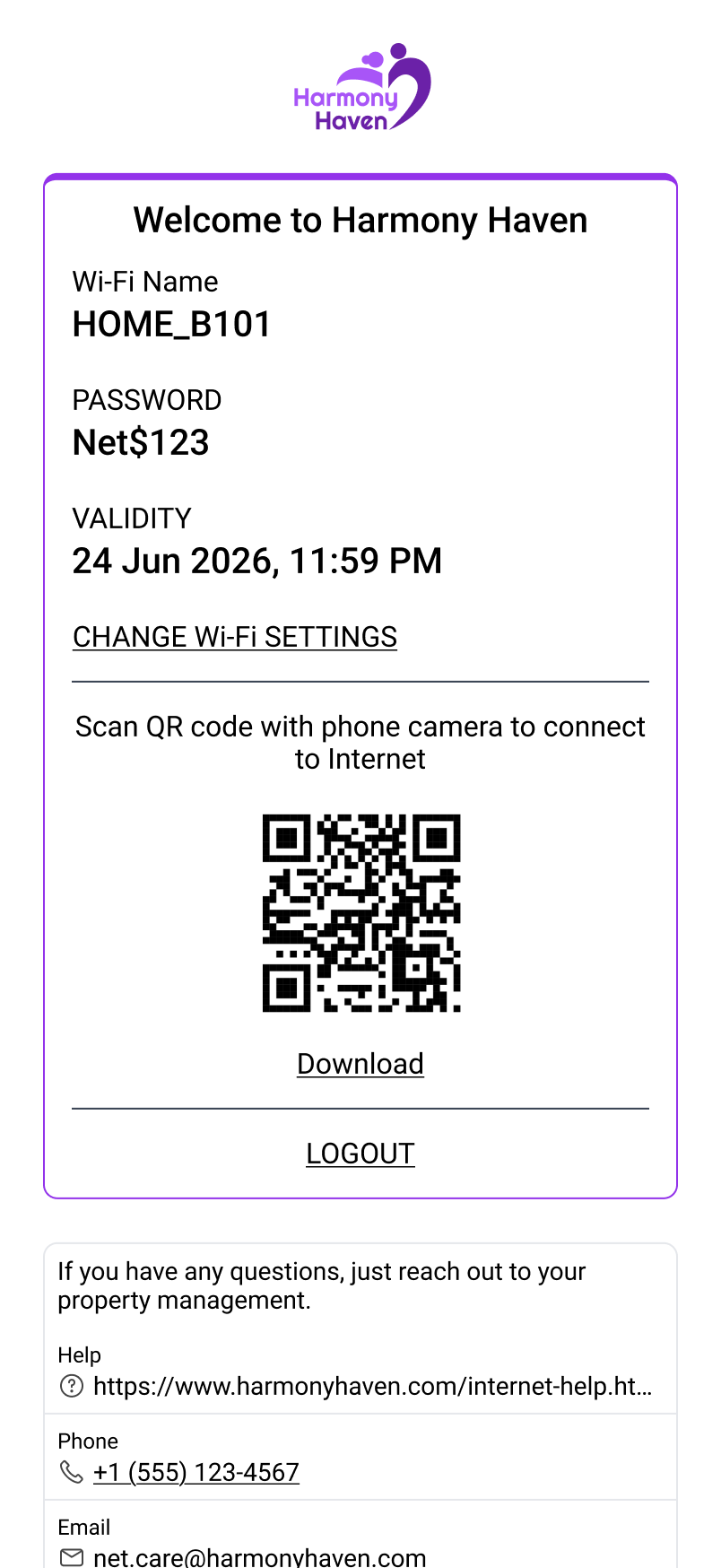 Resident App Home Screen